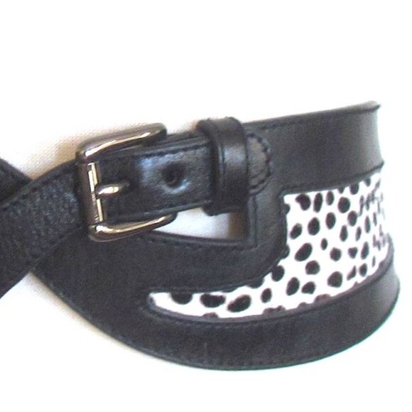 DESIGNER WORTH NY BLACK/WHITE ANIMAL PRINT LEATHER /PONY HAIR 3\
